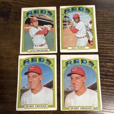 Topps MLB Cincinnati Reds Concepcion McRae Anderson 1972 Sports Cards Lot