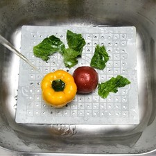 Waterproof Sink Drain Mat Rubber Non-Slip Wave Pattern for Countertop Use