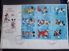 Walt Disney Mickey Mouse The Gambia First Day Cover 1989 Mickey Thru The Years