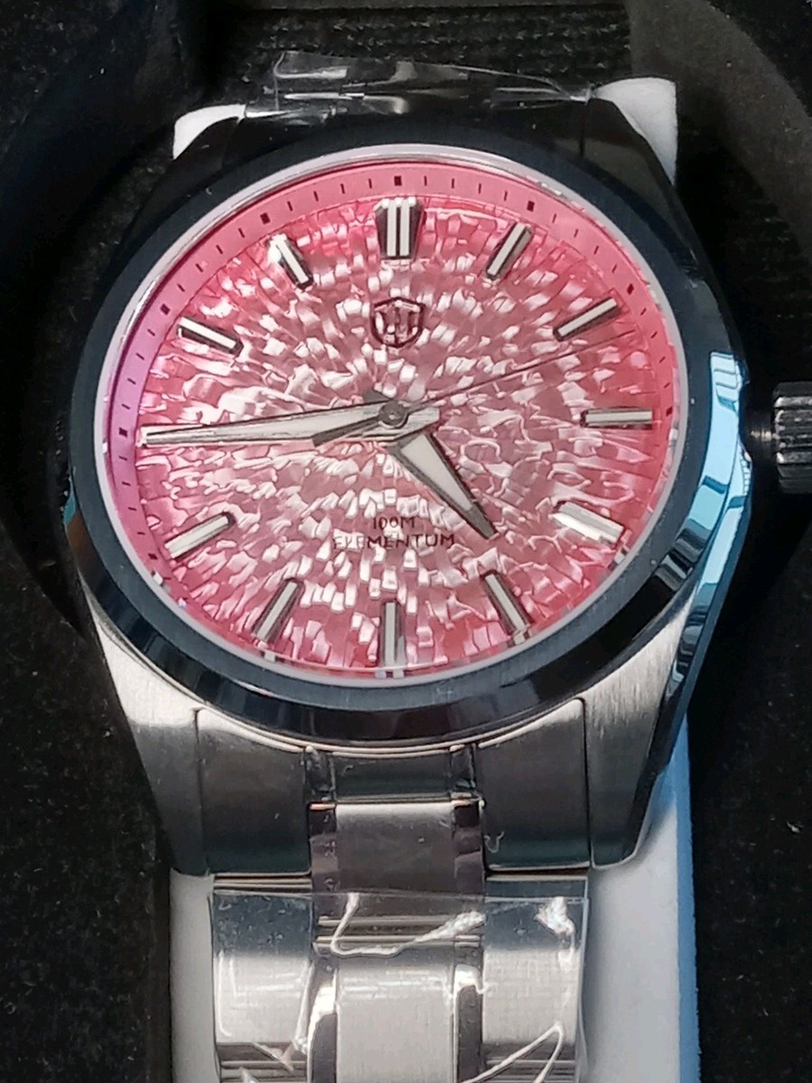 Watchdives WD0003 Cracked Pink Ice Dial Stainless Steel VH31 Watch