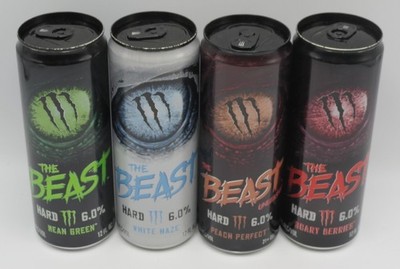 4 different cans 12fl oz cans Monster Energy THE BEAST  Original Hard 2025 USA