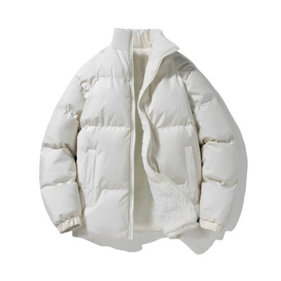 Winter Fashion Casual Parkas for Men Lamb Cashmere Thicken Warm Outerwear Stand