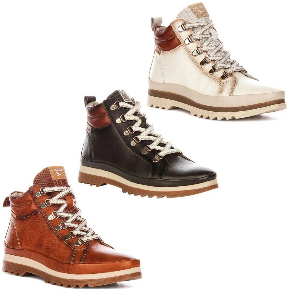 Pikolinos Vigo Anti Slip Confort Cuir Cheville Femmes Bottes En Brandy EU 36-42 - Photo 1/1
