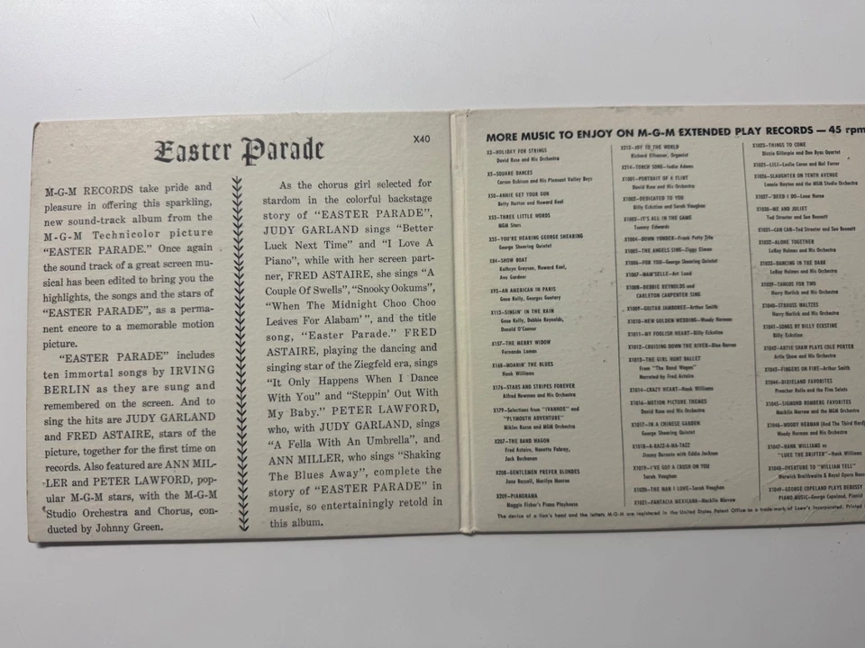 VERY RARE - Judy Garland in “Ester Parade” 45rpm 2-record Set - Image 2 of 4