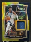 Panini 2020-21 Select Rookie Jersey Auto Jaden McDaniels Gold #/10 Timberwolves