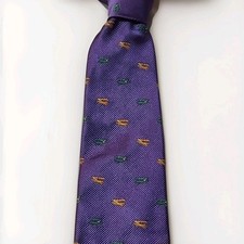 Robert Talbot Nordstrom Neck Tie Bi-Plane Pattern Silk Purple Made In USA NEW R1