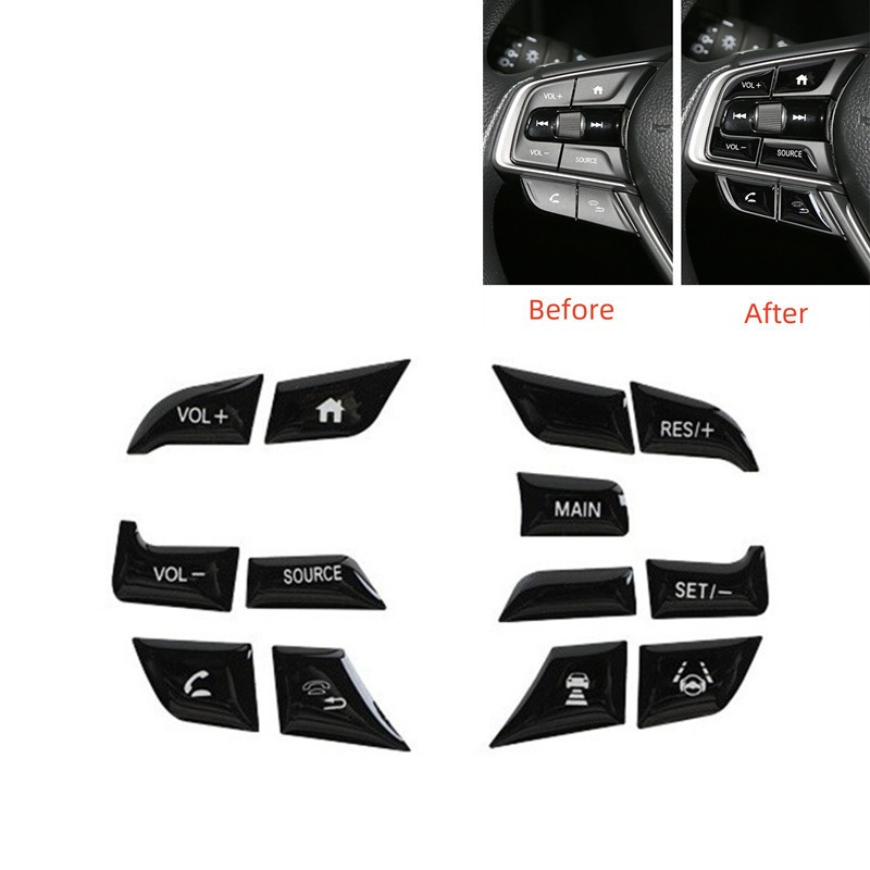 For Honda Accord 10Th 2018-2021 Black Steering Wheel Button Frame Trim Sticker