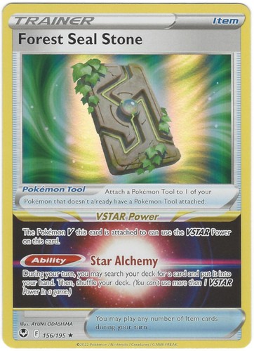 Forest Seal Stone 156/195 Holo Rare Silver Tempest Pokemon Near Mint
