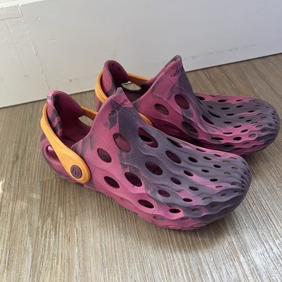 Merrell Hydro Moc Water Clog Sandals Pink Purple Marble Kids 1 Youth Girls Shoes