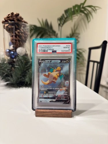 DRAGONITE V FA PSA 10 2021 POKEMON KOREAN SWSH #074/067 FULL ART BLUE SKY STREAM