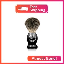 KIKC Hand Crafted Pure Badger Shaving Brush for Wet Shave, Soft Bristle, Wood Ha