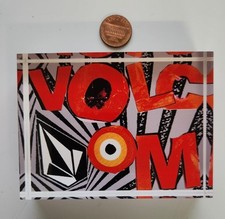 VOLCOM surf snow skateboard Acrylic Display Paperweight Flawless NEW Old Stock