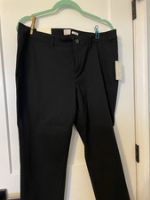 A New Day Women  s High Rise Straight Ankle Chino Black Pants New with Tags