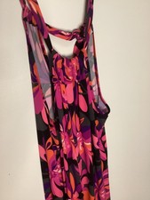 Trina Turk Juju Knit Floral Halter Dress Summer Medium Resortwear Vacation