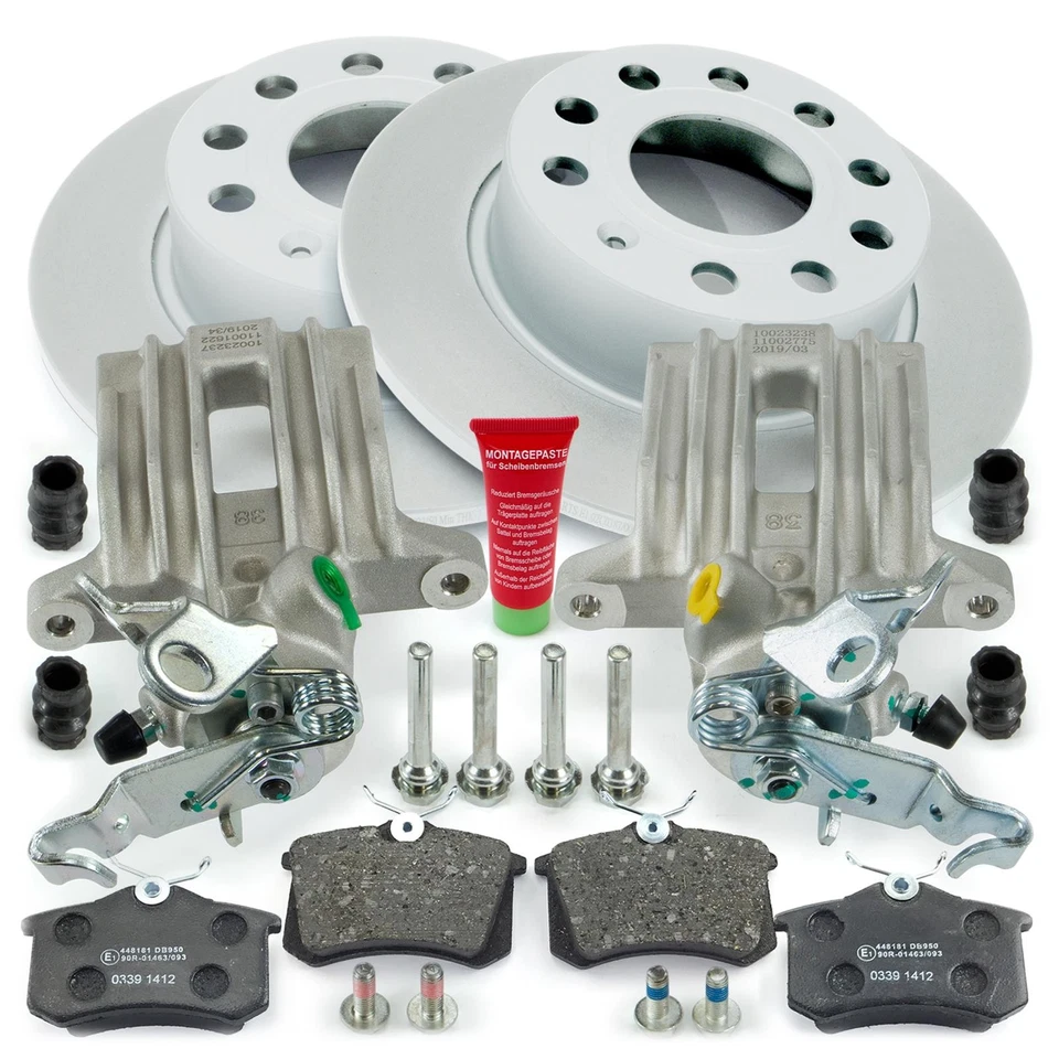 2x Bremssattel Bremsbeläge Bremsscheiben hinten für Audi A3 Seat Skoda VW Golf - Bild 4 von 4