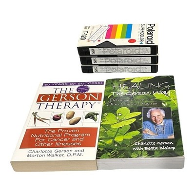 Gerson Therapy Book Lot Healing Gerson Way Plus 3 VHS Tapes Cancer Set