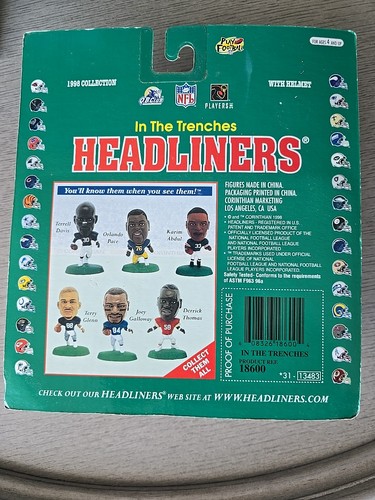 FIGURA NUEVA DE LA SERIE BRETT FAVRE HEADLINERS 1998 EDICIÓN LIMITADA EN LAS TRINCHERAS - Imagen 2 de 2