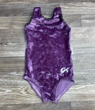 GK Elite Purple Velvet Leotard Bodysuit Child  s Size CXS Gymnastics