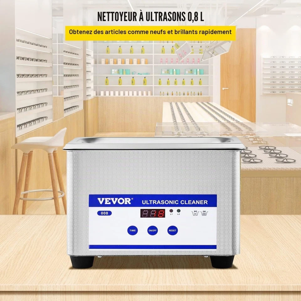 Nettoyeur ultrasons bijoux 800 ml 35 W 40 kHz VEVOR - Photo 2/4