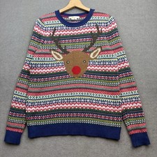 BODEN Jumper Women Medium Fairisle Reindeer Nordic Yoke Festive Christmas Edie