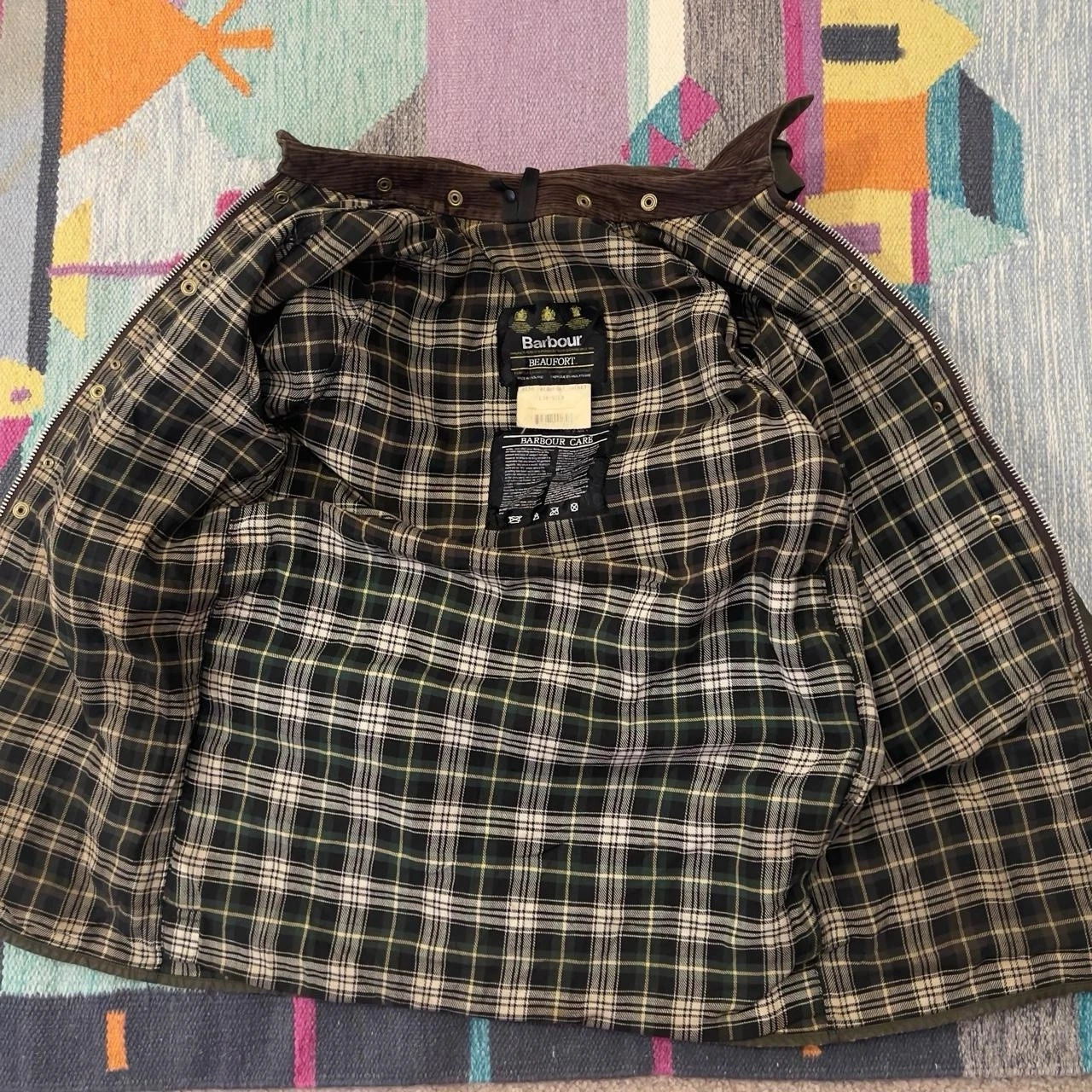 Barbour Beaufort 38 AS IS Waxed Cotton Jacket Khaki Olive England A150 Canvas image 4