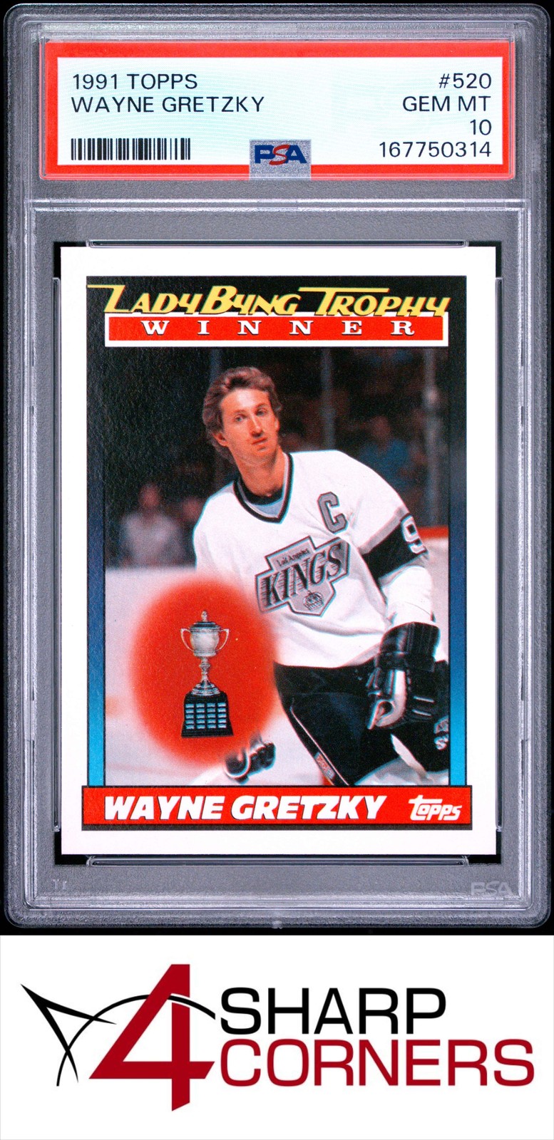 1991 TOPPS #520 WAYNE GRETZKY KINGS HOF PSA 10