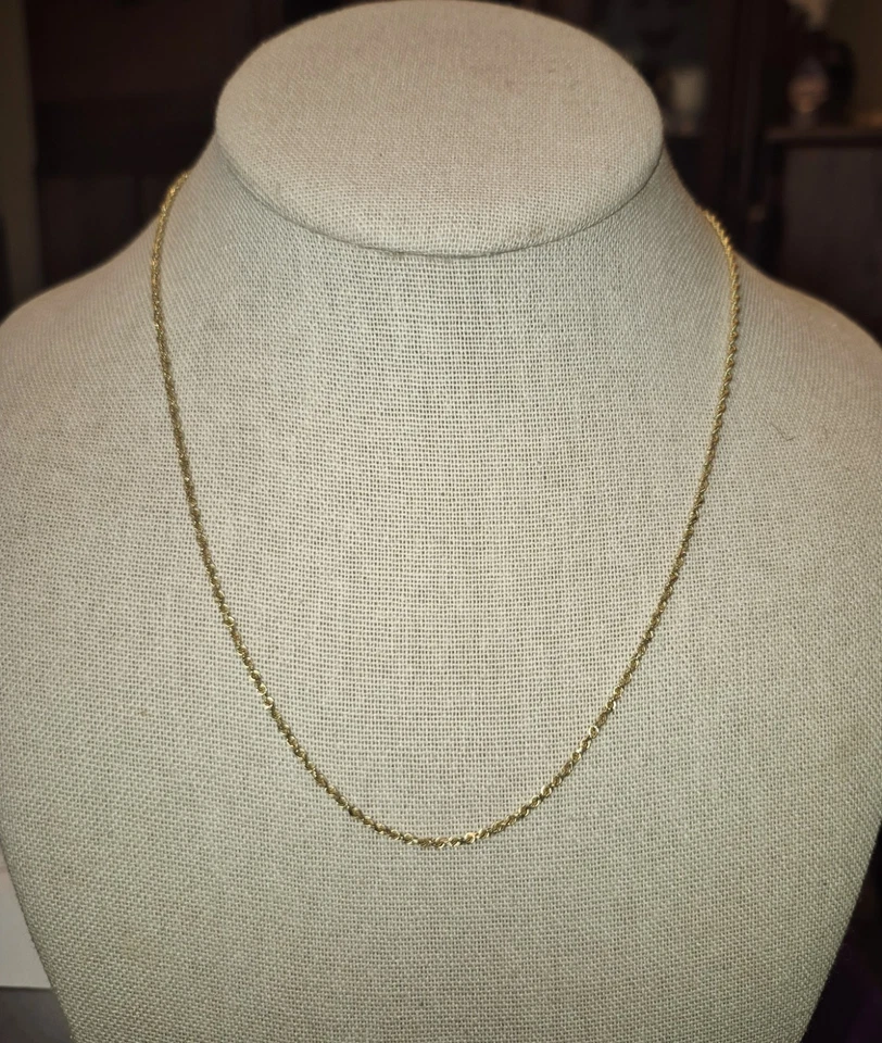 BEAUTIFUL 14k SOLID YELLOW GOLD 18" ROPE CHAIN NECKLACE W/ LOBSTER CLASP 4.4g - Image 4 of 4