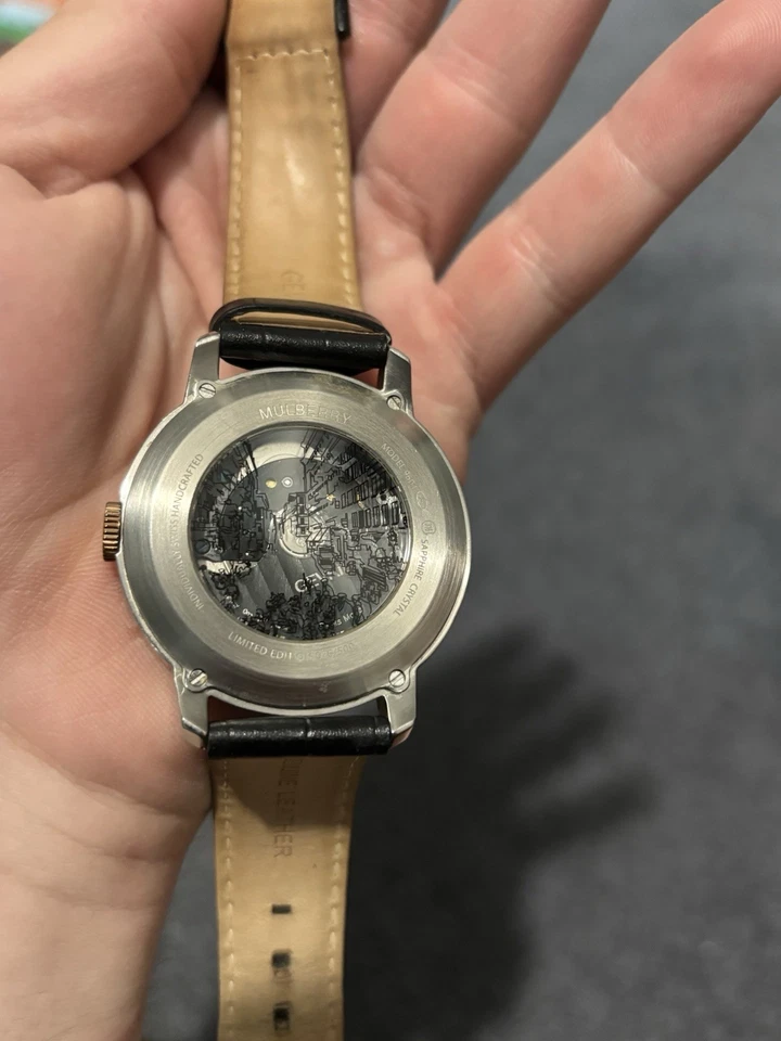 Gevril Men's Mulberry Swiss-Automatic Open Heart Brown Leather Strap Watch, 41MM - Image 3 of 4