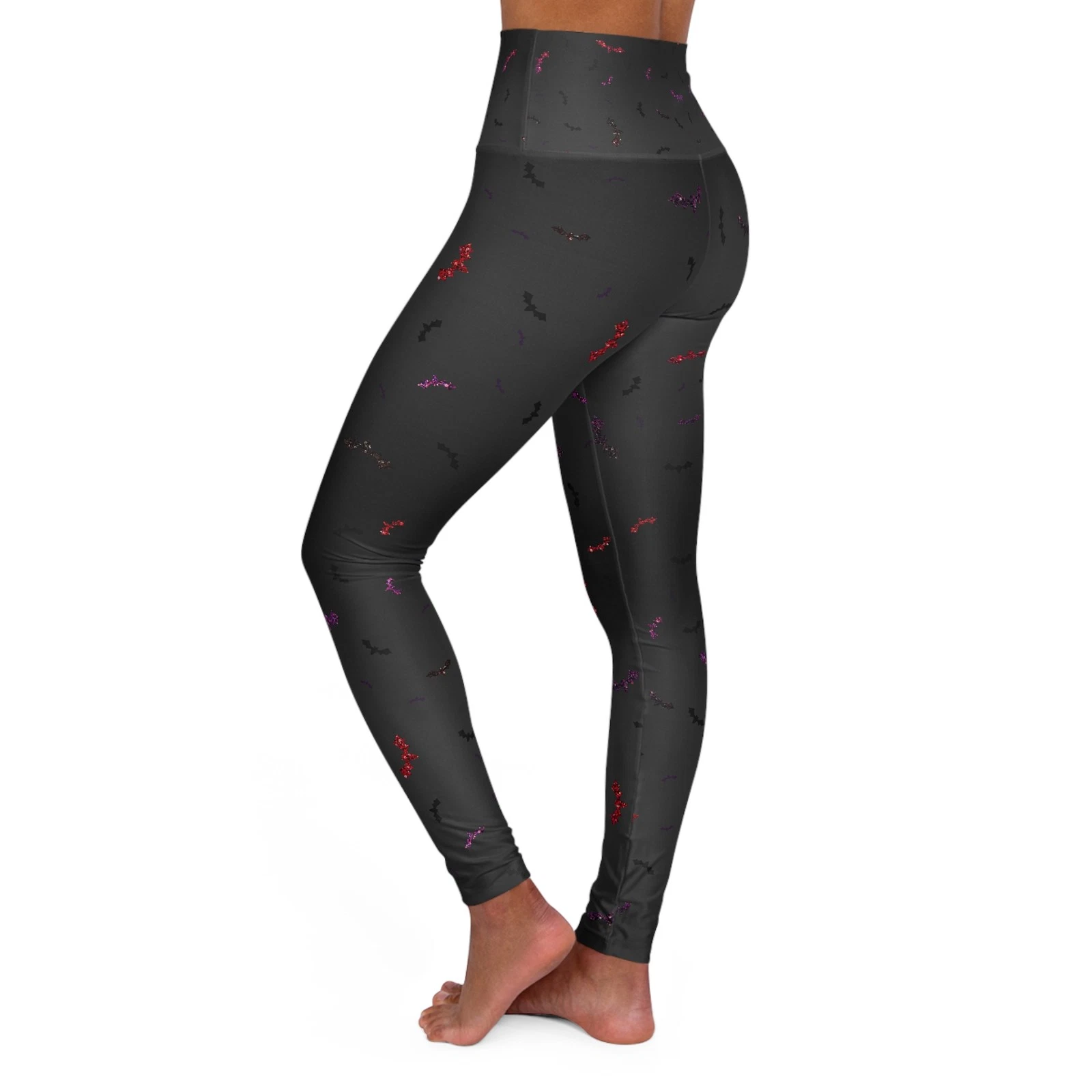 Halloween Black Bat High Waisted Yoga Leggings