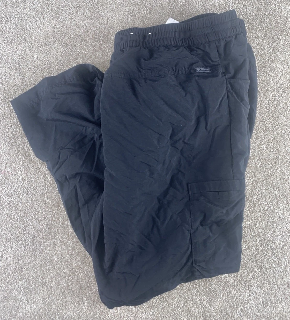 Columbia Sportswear Black PFG Performance Nylon Pants Mens 40x28 Hiking Fish XXL