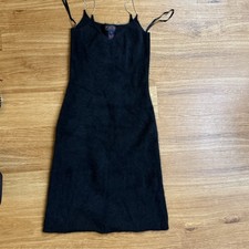 Vestido Ralph Lauren Angora Cabello de Conejo Suave Negro Lana Ajustado Etiqueta a Cuadros Pequeño