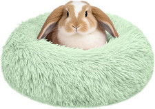 Bunny Rabbit Hideout Bed Small Animal Bedding Donut-Shaped Burrowing Pet Bed Sof