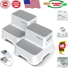 2-Step Non-Slip Toddler Step Stool for Potty Training - Lightweight Portable