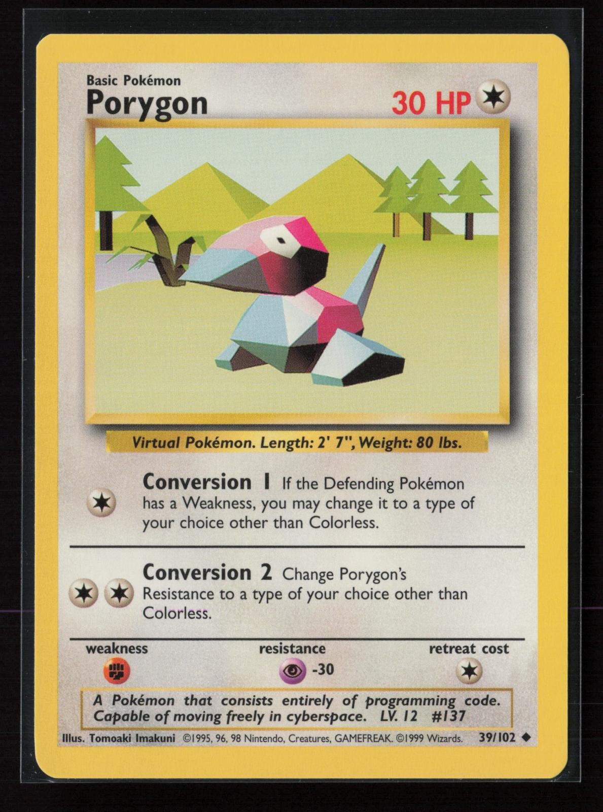 Porygon 39/102 Uncommon Base Set Unlimited Pokemon