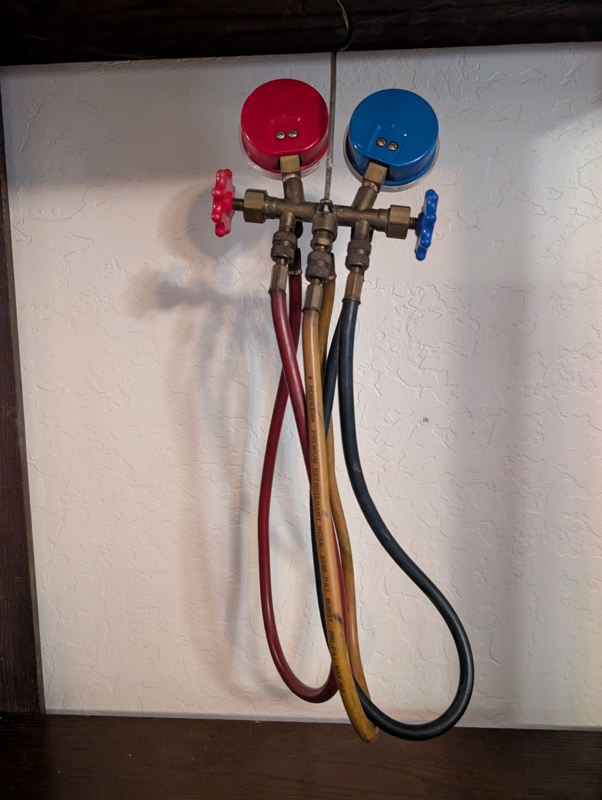 Vintage Robinair Side-Wheel Exhaust Manifold A/C HVAC Gauge Set R22 R502 w/Hoses