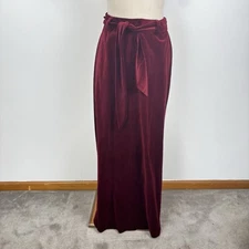 Vintage 70s John Meyer Burgundy Velvet Maxi Skirt Sz 14 Gothic Dark Romantic