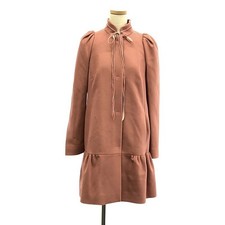 RED VALENTINO REDValentino Wool Nylon Velvet Ribbon Puff Sleeve Coat 40 Pink Wom