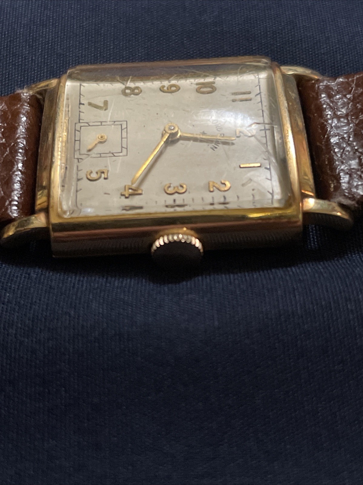 Working 1947 Lord Elgin Rectangular Art Deco 14k … - image 7