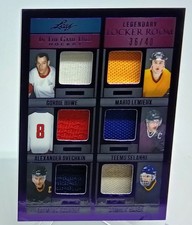 Gordie Howe Lemieux Ovechkin 2023 Leaf ITG Used Legendary Locker Room Purple /40