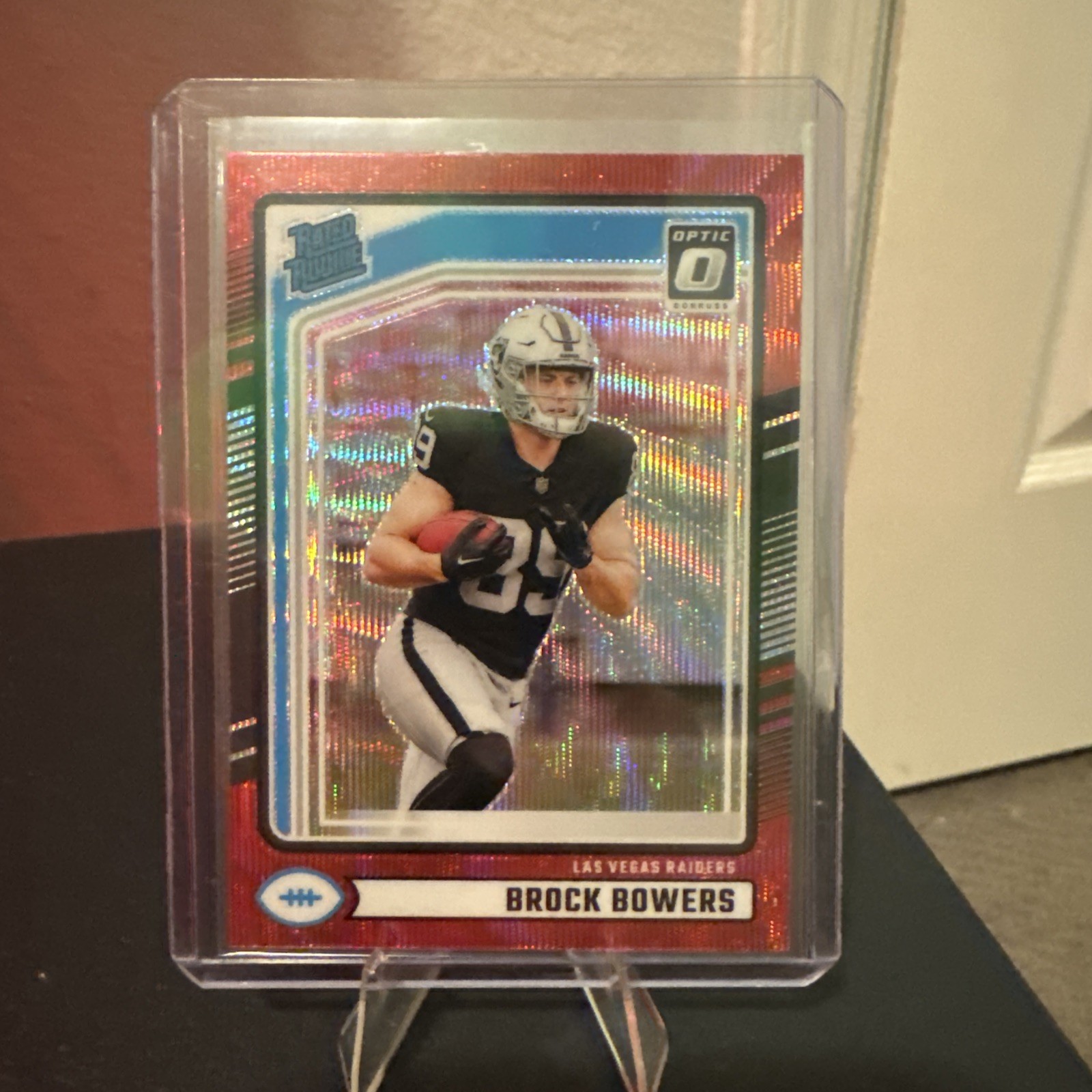 2024 Panini Donruss - Rated Rookie Brock Bowers #394 Optic Preview Red Wave RC