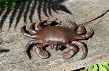 Gartenfigur Krebs Gusseisen Krabbe Dekofigur Schlüsselversteck maritim Meer 
