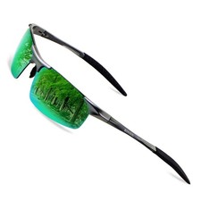 Mens Sunglasses Polarized Sport UV Protection Ultralight Al Mg Sunglasses for...