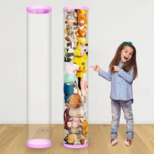 Stuffed Animal Storage Tube,Stuff Organizer,Stuffed 60 inches, Pink 
