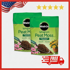 Miracle-Gro Sphagnum Peat Moss, for Containers and In-Ground, 8 Qt., 2-Pack