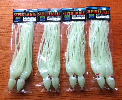 8 X SUPERTACKLE - GLOW CASPER #026 - 8½'' BIG GAME TROLLING & JIGGING SKIRTS