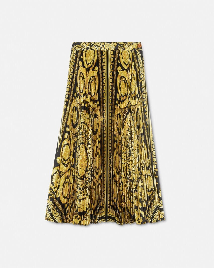 【versace】Baroque シルクツイルスカート New Versace BAROCCO PLEATED MIDI SKIRT Women's Size 44