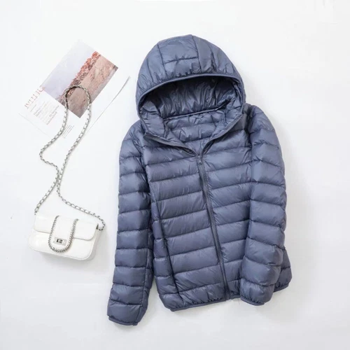 Packable Damen Entendaunenmantel ultraleicht Daunenmantel kurz Kapuze Puffer Jacke - Bild 22 von 46
