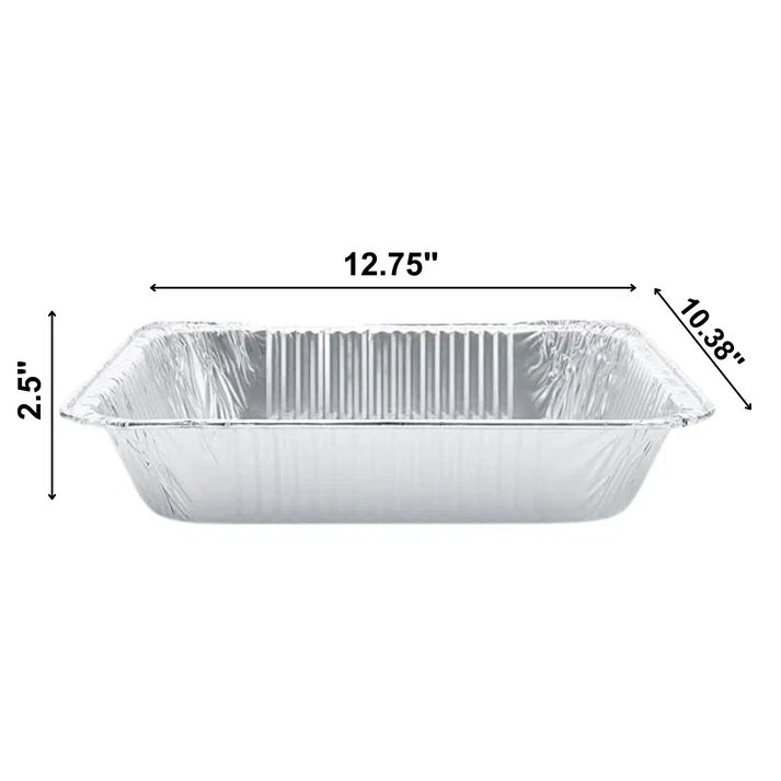 VeZee 9x13 Disposable Aluminum Pans Half Size Deep For Baking-100 Pack CASE - Image 3 of 4