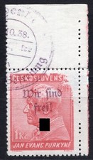 Sudetenland 1938 Reichenberg Mi-Nr 121, gestempelt mit Kurzbefund aus der Ecke