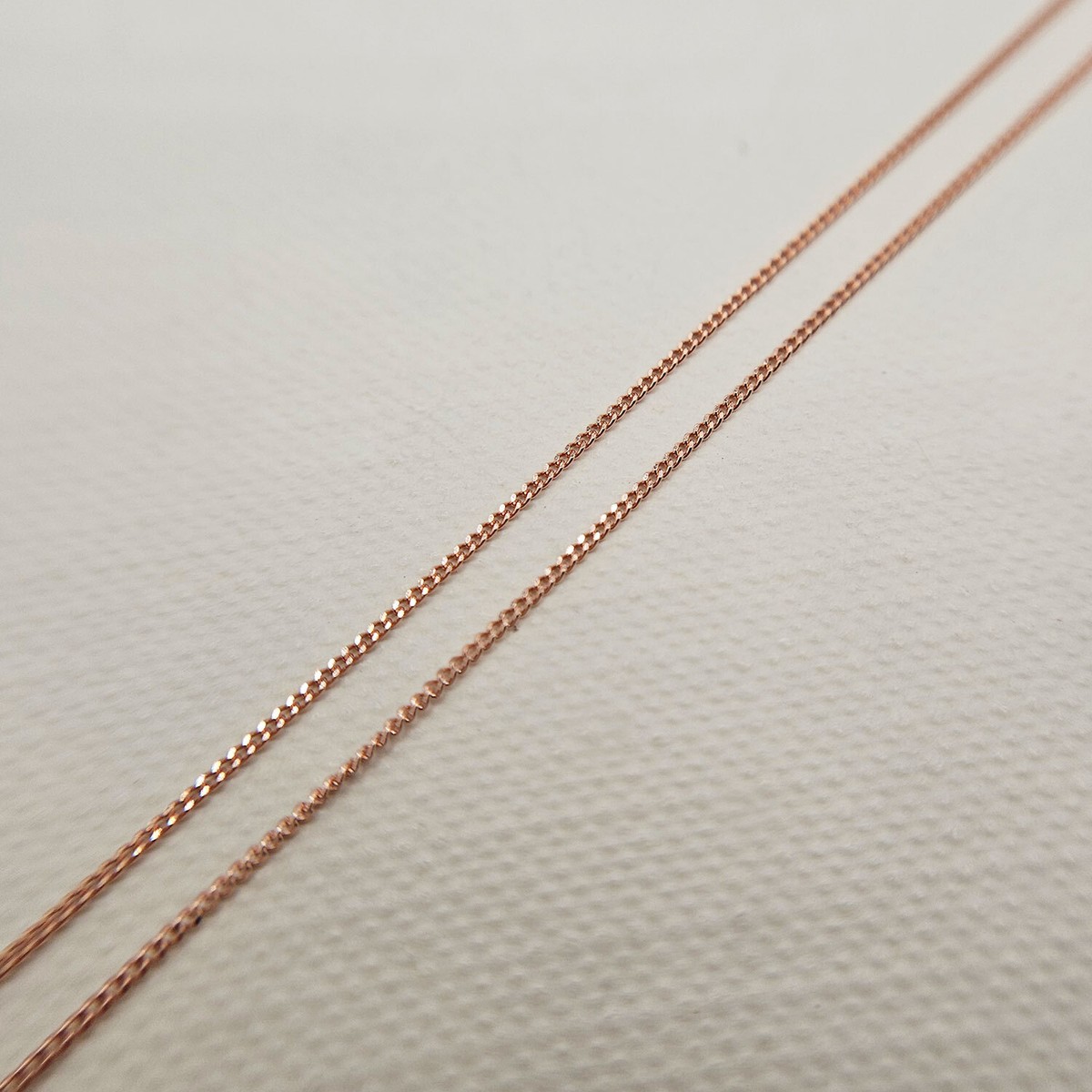 Very Thin/Fine 9ct Rose Gold Curb Chain Necklace for